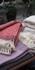 buttoned woollen cushion
